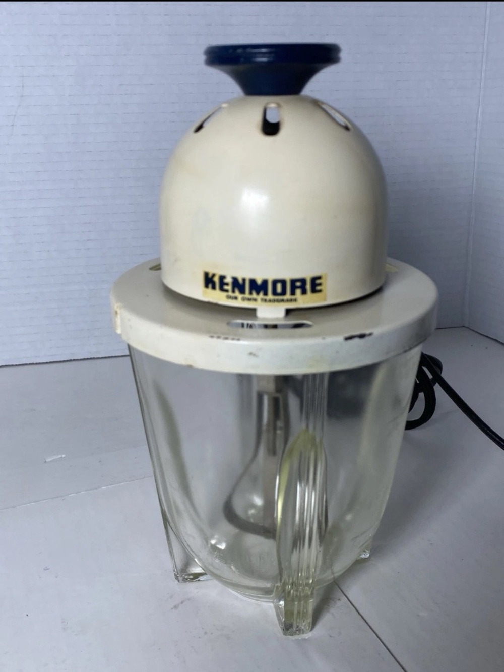 Vintage Kenmore Egg Beater Mixer Churn w/ Glasbake Cup Untested